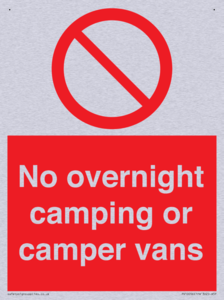 No overnight camping or camper vans
